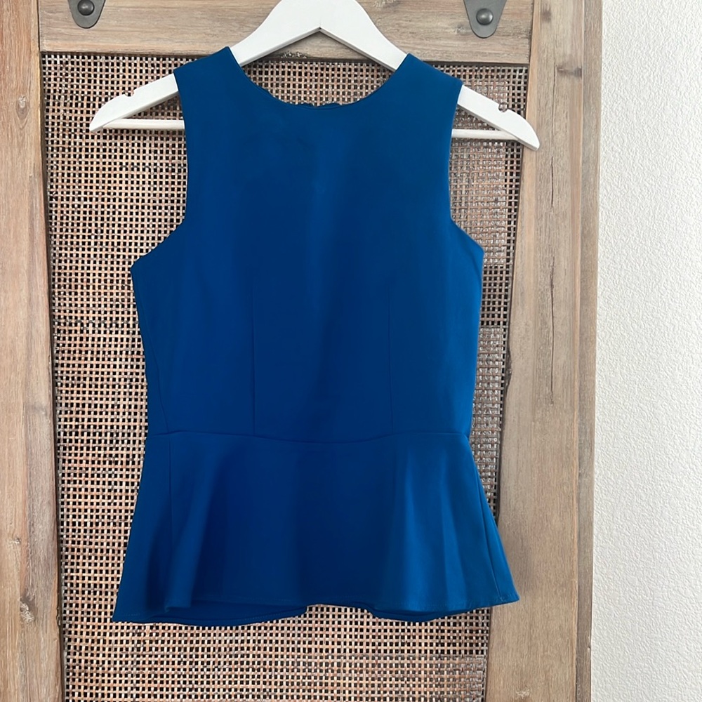 Zara Peplum Tank Top in Blue